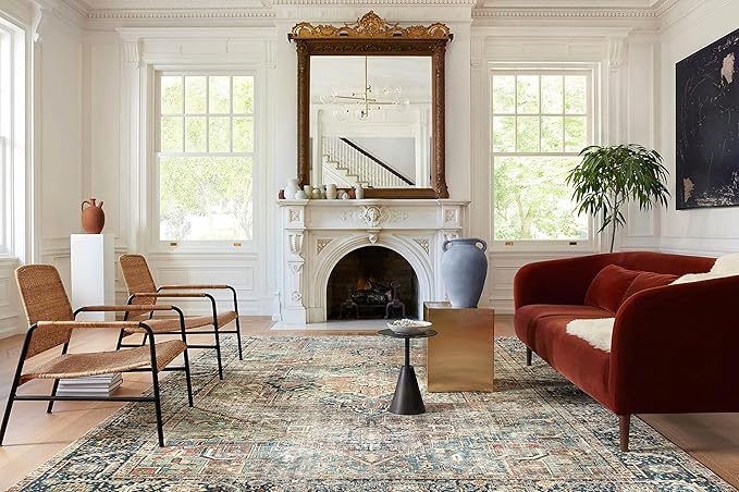 Loloi Margot Collection MAT-02 Terracotta/Lagoon 2'-6" x 11'-6" Runner Rug - Image 5