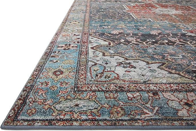 Loloi Margot Collection MAT-05 Ocean/Brick 2'-3" x 3'-9" Accent Rug feat. - Image 4