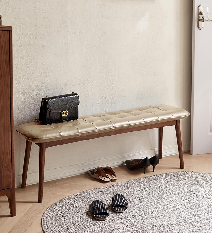 51.2'' Leather Upholstered Dining Bench - Image 6