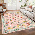 Mushroom Insect Washable Rug 5x7 Area Rugs by ROYHOME