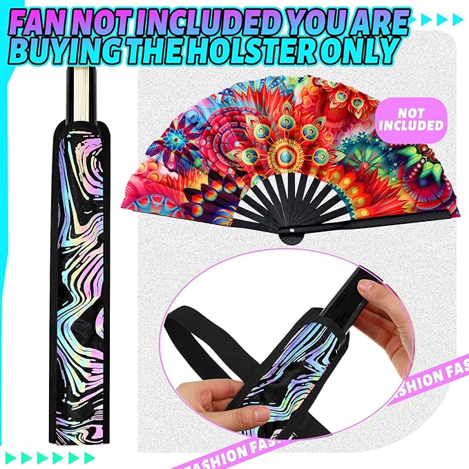 Summer Rave Fan Thigh Holster Rave Fan Holder Folding Hand Pouch Foldable - Image 7