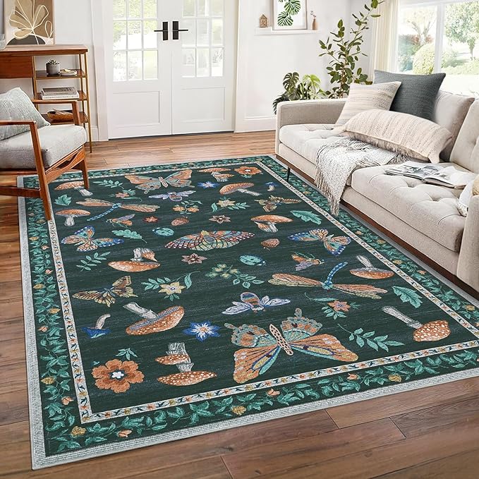 Mushroom 3x5 Rug Washable Non-Slip Small Indoor Rugs - Image 2