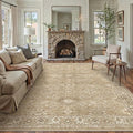 8x10 Brown Area Rug Non Slip Large Vintage Living Room Distressed Machine by PureCozy