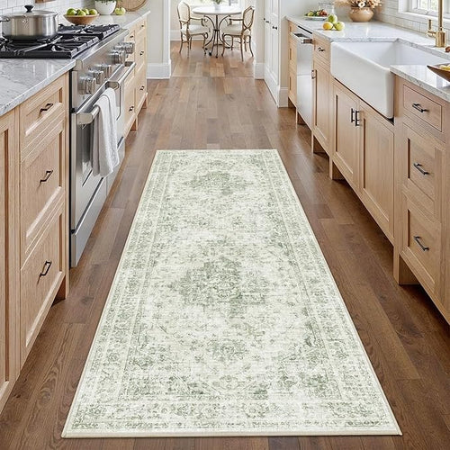 2x6 Hallway Washable Runner Rug Vintage Non-Slip Soft Kitchen Mat Boho - Image 2