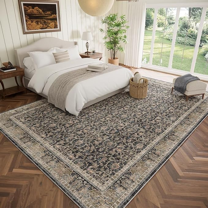 Washable 10x14 Area Rugs for Living Room, Boho Non-Slip Vintage Distress Large - Image 2