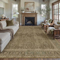 Brown 8x10 Area Rug Washable Vintage Carpet by PureCozy