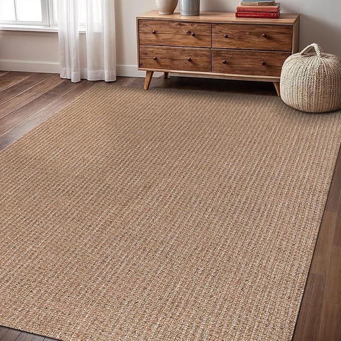 Easy Jute Rug 9x12 Indoor Outdoor Natural Rugs Solid Fiber Rug Woven Area Rug - Image 6
