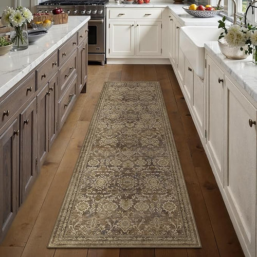 2x8 Runner Rug Brown Vintage Hallway Long Carpet Indoor Kitchen Washable Living by PureCozy
