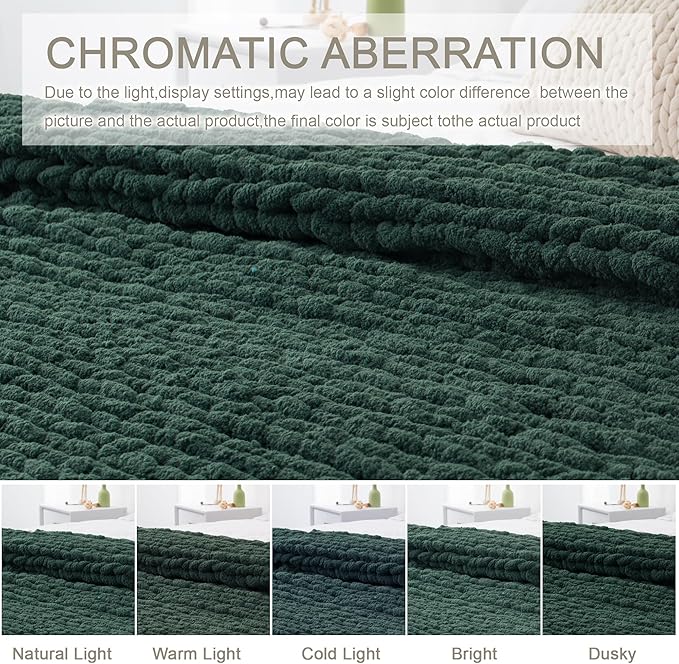 Chunky Knit Throw Blanket 50"X 60", 100% Handmade - Image 6