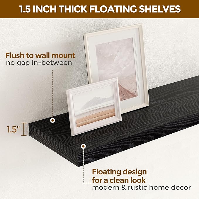 Fun Memories Floating Shelves for Wall, 36 x 9.3 Large Floating Shelf Wall - Image 6