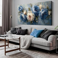 JuhaiArt Blue Wall Art Bedroom Large Flower Canvas Wall Decor Peony Floral by JuhaiArt