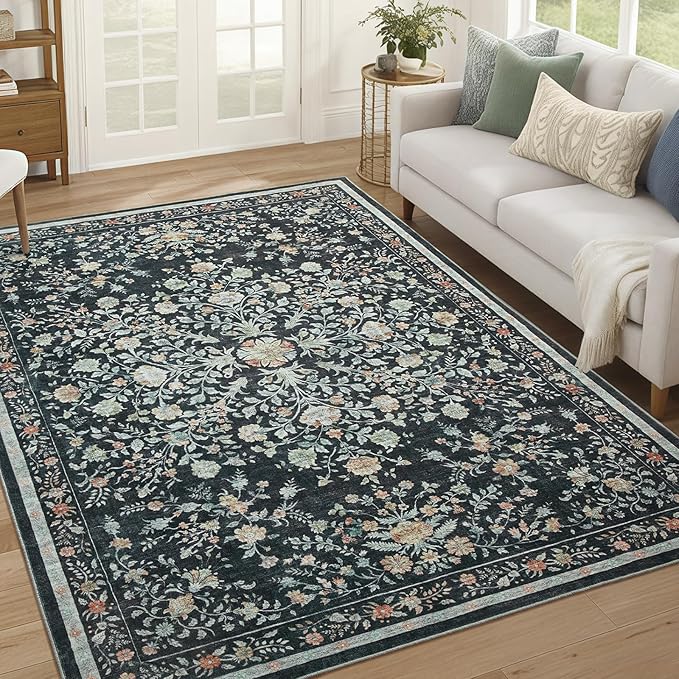 AMADA HOMEFURNISHING 6x9 Area Rugs, Washable Low-Profile Large Living Room Rug by AMADAHOMEFURNISHING