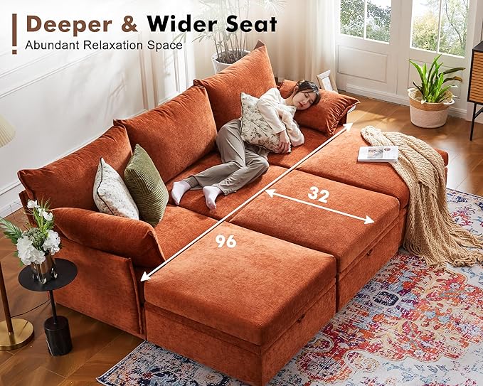 ABCASA 102.6" Modular Sectional Sofa, L Shaped Couch Set - Image 6