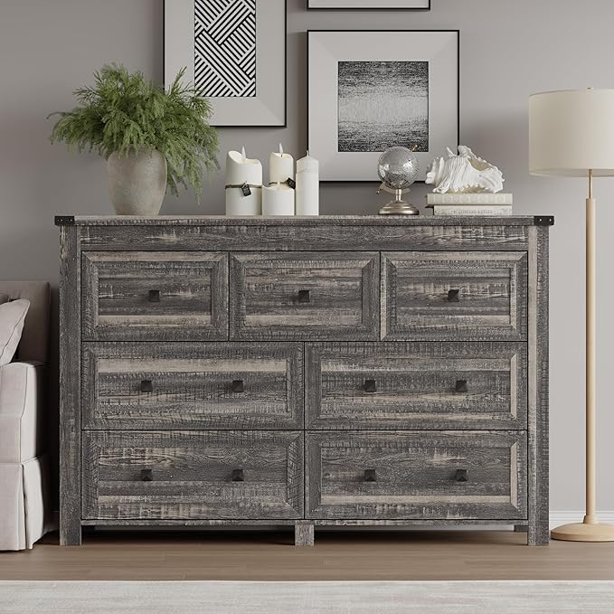 7-Drawer Dresser, Modern Wooden Storage Chest of Drawers, Dresser TV Stand - Image 3