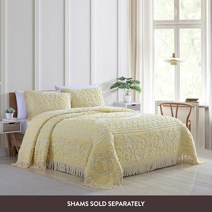 Beatrice Home Fashions Medallion Chenille Bedspread - Image 3