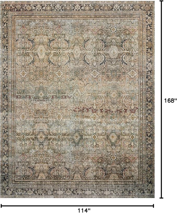 Loloi Layla Collection LAY-03 Olive/Charcoal 9'-6" x 14' .13" Thick Area Rug - Image 2