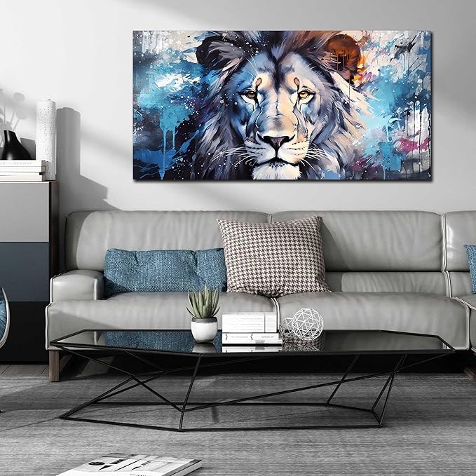 ENTANUB Large Wall Art for Living Room, Lion Canvas Print Painting for Bedroom - Image 6