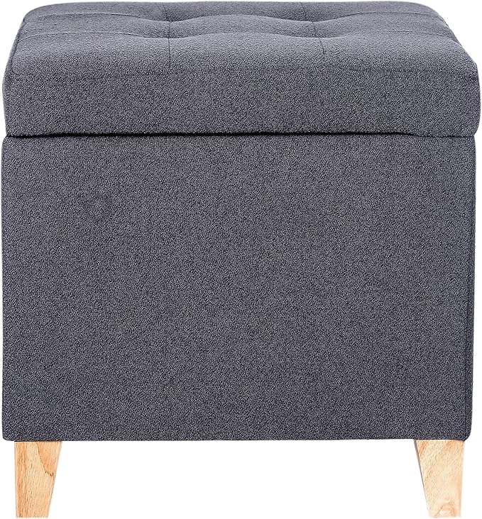 Adeco Fabric Storage Ottoman Bench - Image 8