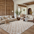 Beige 6x9 Area Rug Moroccan Shag Living Room Washable Carpet Soft Non Shedding by PureCozy