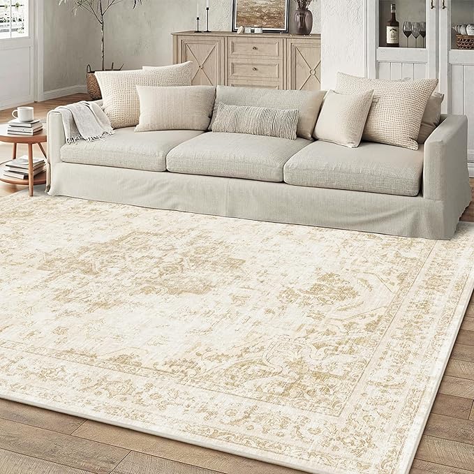 6x9 Vintage Washable Area Rugs Boho Medallion Large Distressed Retro Accent by HOME