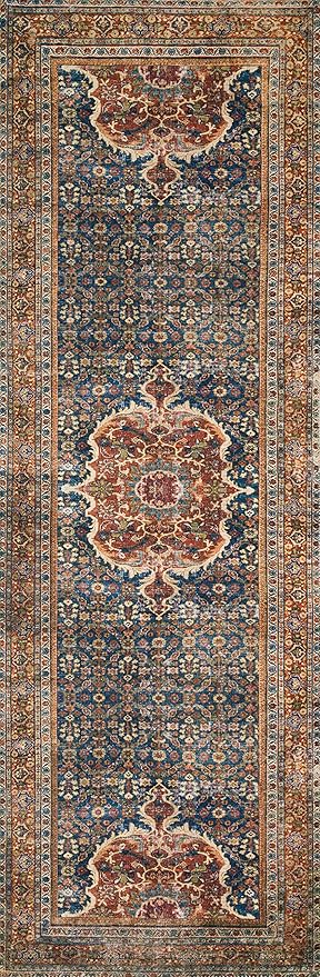Loloi Layla Collection LAY-09 Cobalt Blue/Spice 2'-6" x 7'-6" .13" Thick Runner - Image 3