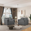 KEIKI Set of 2 Oversized Accent Chairs, Comfy Chenille Upholstered Armchairs by KEIKI
