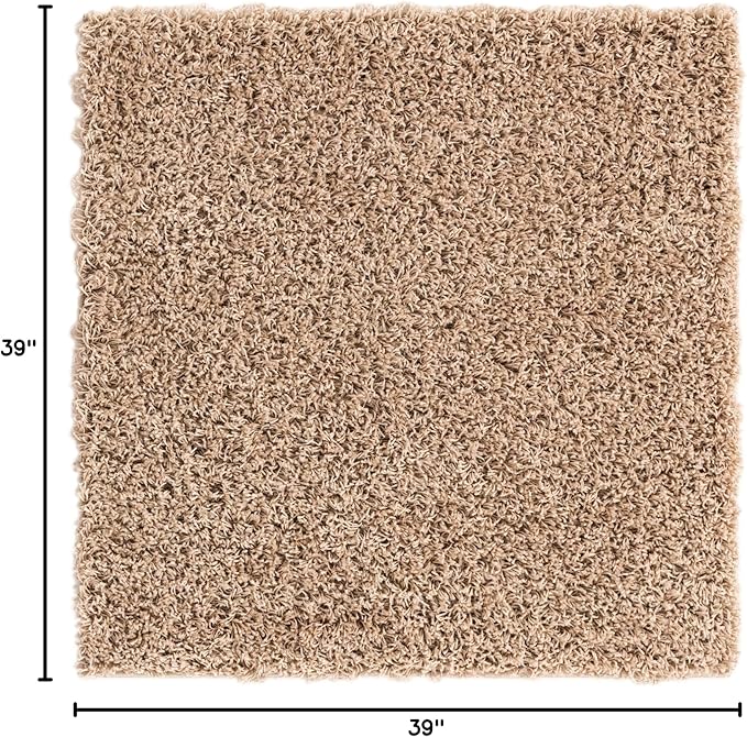 Unique Loom Solid Shag Collection Area Rug - Image 2