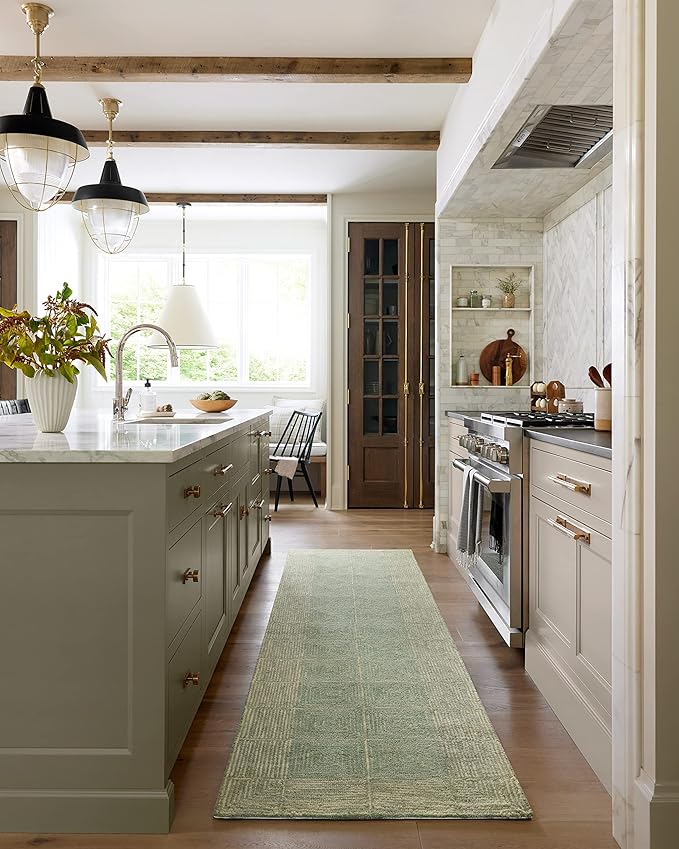Loloi Chris Loves Julia Francis Collection FRA-02 Green/Natural 2'-6" x 9'-9" - Image 3
