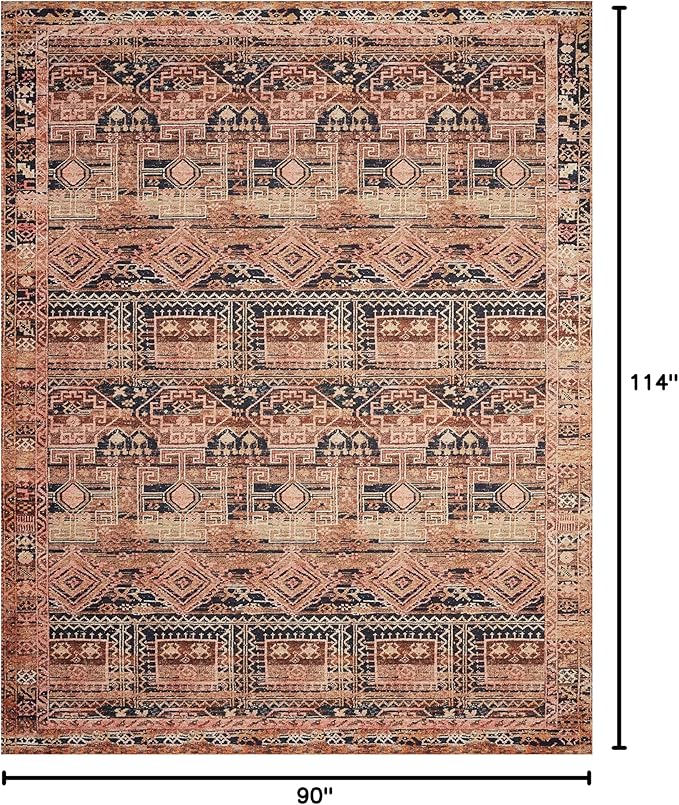 Loloi Layla Collection LAY-14 Mocha/Blush 7'-6" x 9'-6" .13" Thick Area Rug - Image 2