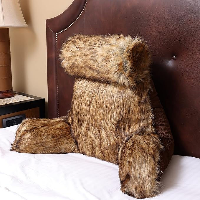 Husband Pillow Medium Limited Baby Brown Bear Fabulous Faux Fur Backrest - Image 6