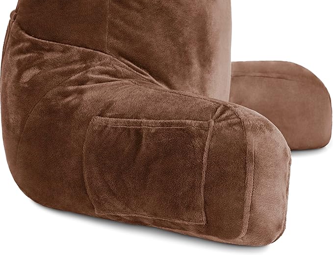 Husband Pillow Chocolate, Original Reading Pillow in Bed Rest Chair, Shredded - Image 7