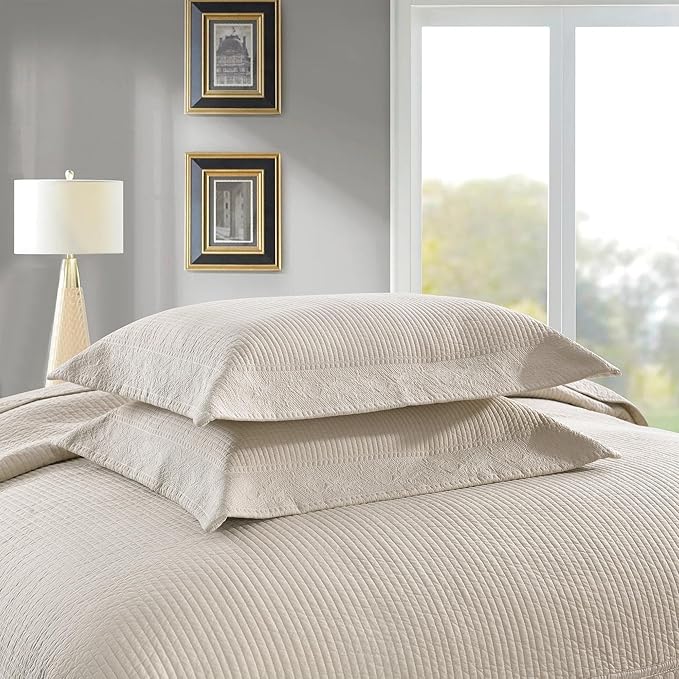 MarCielo 3-Piece 100% Cotton Oversized Bedspread Lightweight Quilt Coverlet - Image 3