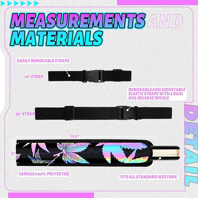 Summer Rave Fan Thigh Holster Rave Fan Holder Folding Hand Pouch Foldable - Image 3