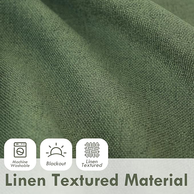 DriftAway Double Layer Linen Blackout Tie Up Curtains Thermal Insulated Fully - Image 4