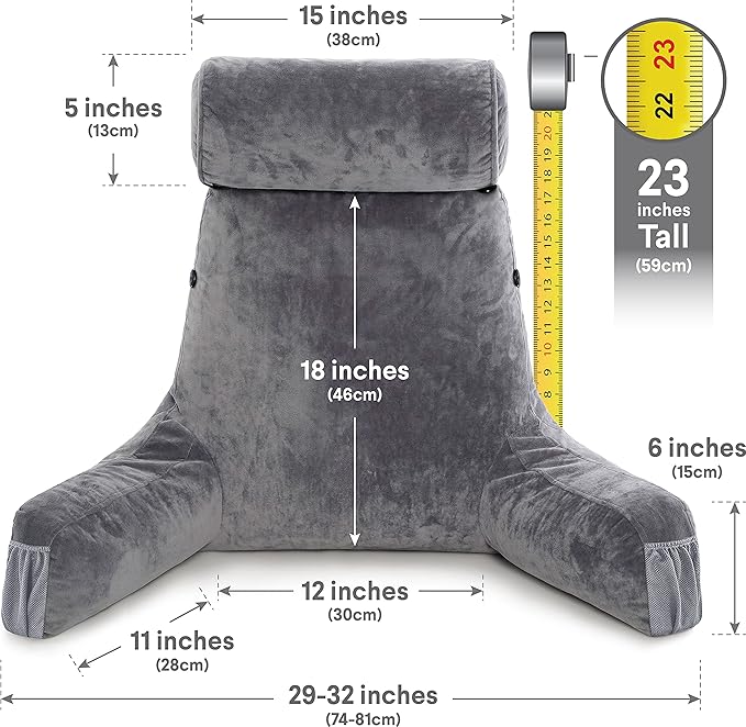Husband Pillow Medium Dark Grey, Backrest - Image 4