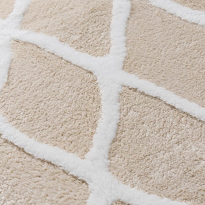 Ivory 4x6 Area Rug Moroccan Shag Office Washable Carpet Soft Non Shedding - Image 8