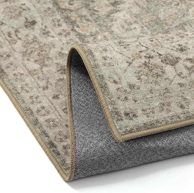 Brown 6x9 Area Rug Vintage Washable Living Room Carpet Non Slip Bedroom Indoor - Image 9