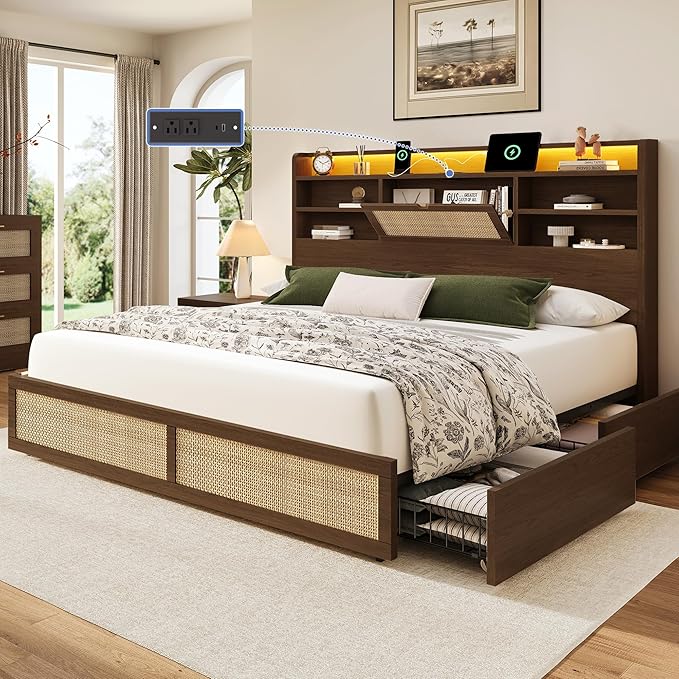 King Size Rattan Bed Frame by Breltam