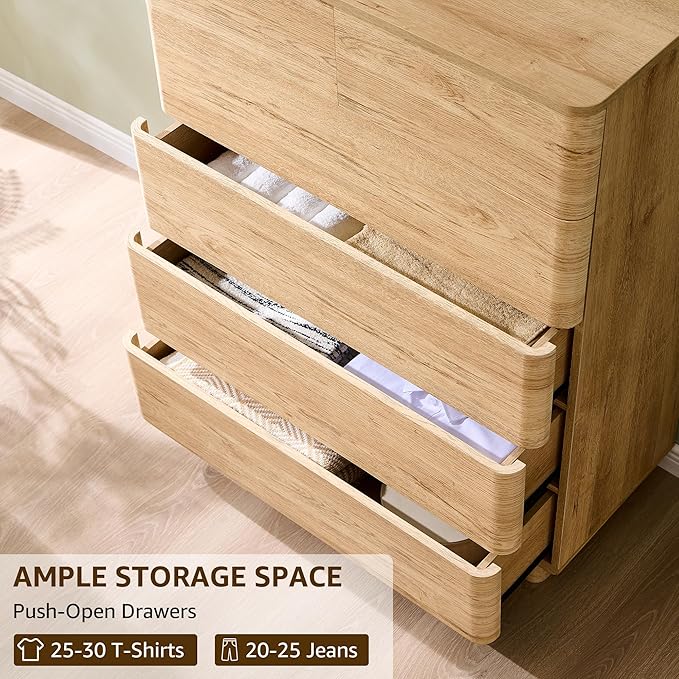 ACCOHOHO 6 Drawer Dresser for Bedroom, 42 Inch Tall Modern Chest of Drawers - Image 6