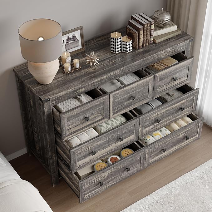 7-Drawer Dresser, Modern Wooden Storage Chest of Drawers, Dresser TV Stand - Image 4