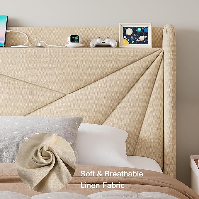 Twin Size Upholstered Bed Frame - Image 5