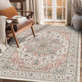 4x6 Area Rug for Bedroom Machine Washable Low Pile Vintage Distressed Rugs by NakedCloud