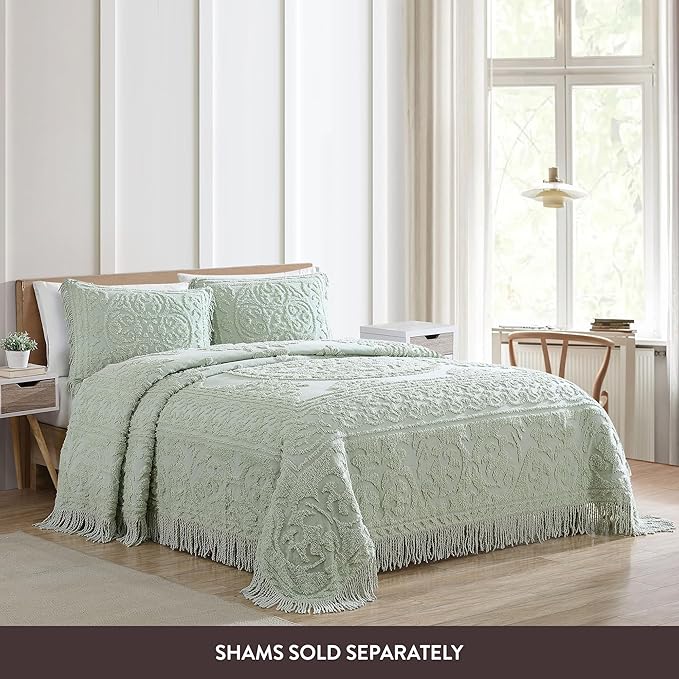 Beatrice Home Fashions Medallion Chenille Bedspread - Image 4