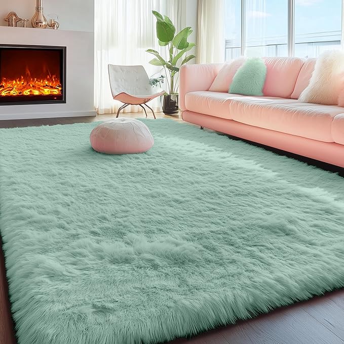 PAGISOFE Machine Washable Sage Green Rugs - Image 7