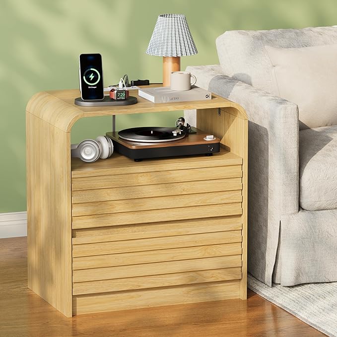 24" Wide Modern Fluted Nightstand - Image 8
