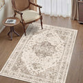 3x5 Vintage Washable Area Rugs Boho Medallion Large Distressed Retro Accent by HOME