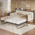 LIKIMIO Daybed with Trundle Bed, Twin XL Bed Frame with Storage Headboard and by LIKIMIO