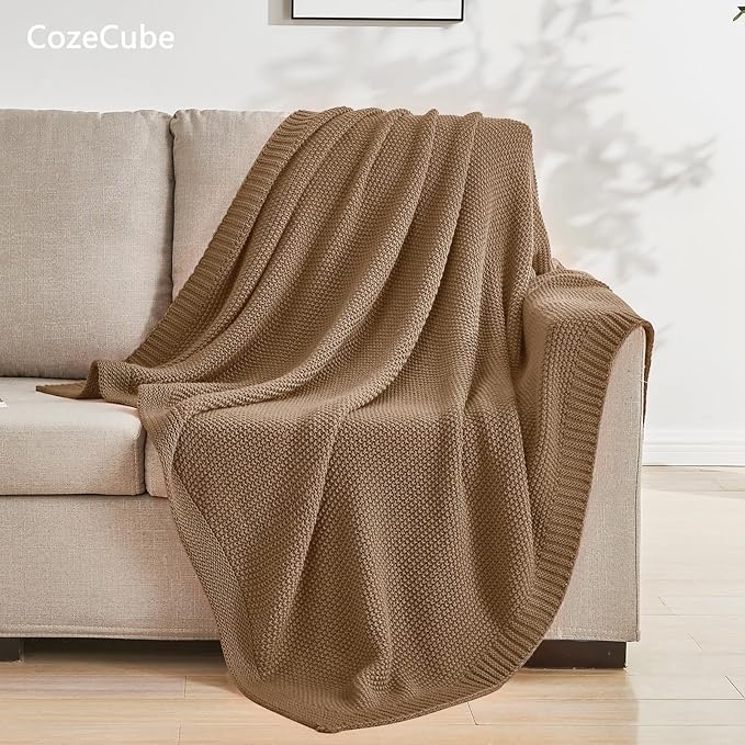 CozeCube Caramel Brown Throw Blanket - Image 3