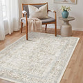 Taupe Area Rug 3x4 Office Entryway Rug Machine Washable Kitchen Vintage by PureCozy
