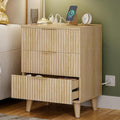 Lulive Wood 3 Drawers Dresser Fluted Night Stand by Lulive